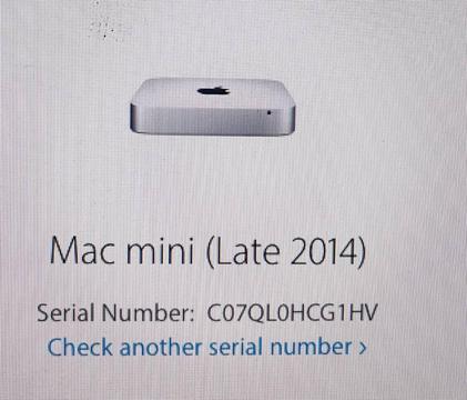 Apple Mac Mini. Late 2014. Core i5. 4gb ram. 500gb hdd