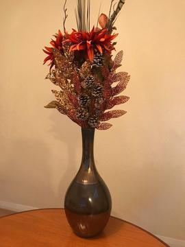 Metallic Bronze Funnel neck Vase