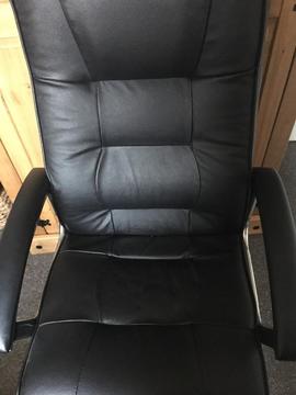 Black leather office chair