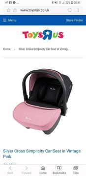 Silver cross simplicity pink with isofix