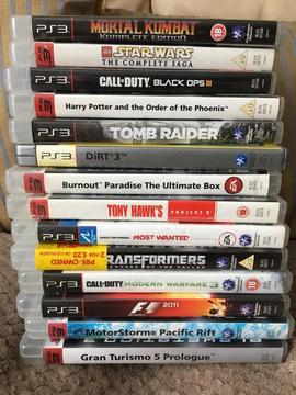 19 ps3 games. Mortal Kombat, Harry Potter, call of duty,Star Wars