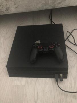 PS4 Pro in box with few games, controller charger and guitar hero x2 Guitars