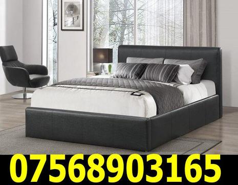 BED BRAND NEW DOUBLE LEATHER BED AND MATTRESS 8021