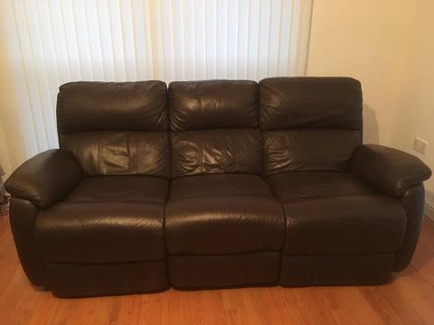FREE - Faux leather brown reclining sofa 2 & 3 seater