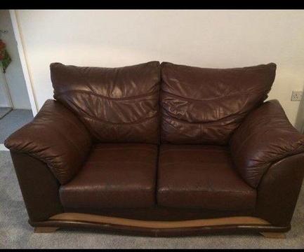 Two seater leather sofa