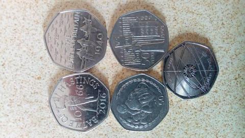 Collection of 50p coins