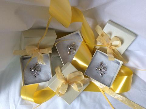 Bee in a presentation box. Gift wrapped using glitter yellow ribbon 5.50 + £2.00 P+P