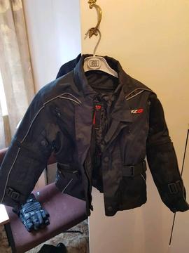 Childs motorbike jacket and trousers
