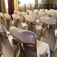 Vintage Wedding Hessian and Lace Chair Sashes