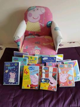 Peppa Pig chair and DVDS