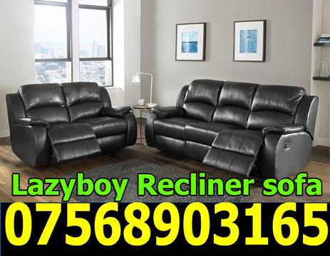 SOFA BRAND NEW RECLINER LEATHER SOFA FAST DELIVERY LAZYBOY 40