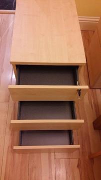 3 Drawer Office/Home Pedestal with Key