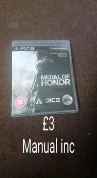 Medal of honour ps3 game