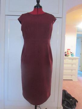 BHS fully lined burgundy dress Size 16