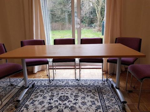 Sturday Morph Tilt Meeting table - Oak