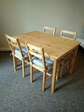 Dining set Wooden table + 4 chairs
