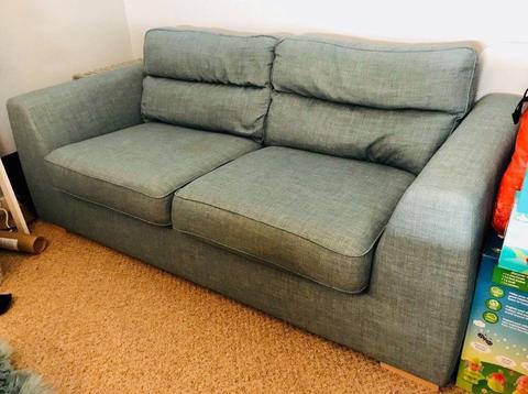 Free blue dfs sofa water stained from leak