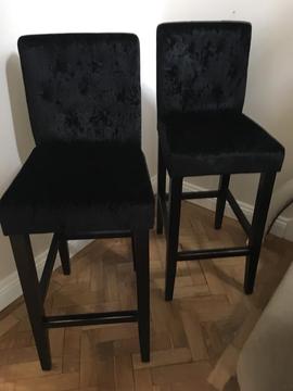 FREE 2 black velvet bar stools