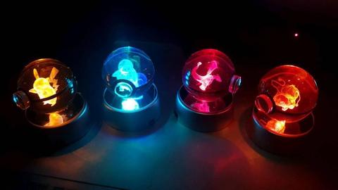 Pokémon glass laser engraved balls globes charizard pikachu