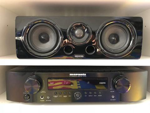 Epos 5.1 surround system with amp, sub woofer and all cables - collection from Battersea