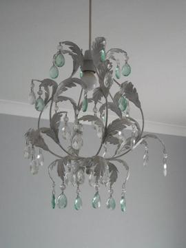Duck Egg Blue and White Chandelier