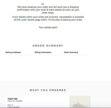 Adidas Yeezy 500 Blush - UK8 Confirmed Order