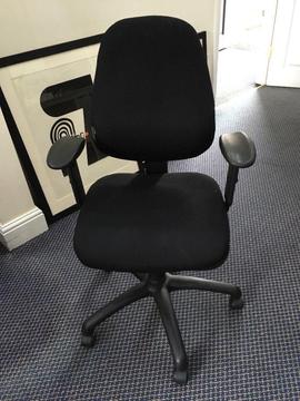 2 swivel/adjustable black office chairs for sale