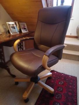 Soft leather look office chair