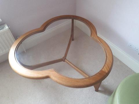 Vintage 1960's clover-leaf shaped coffee table