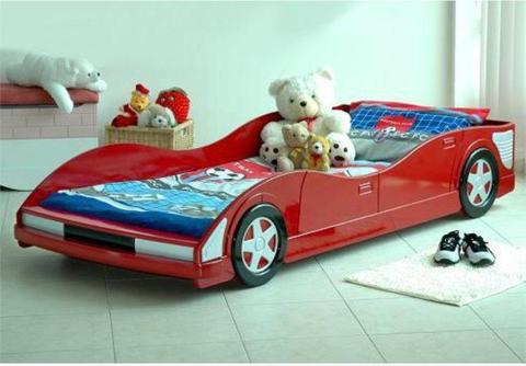 Kids red racing car bed with or without mattress