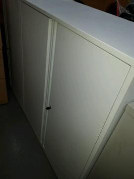 White 2 drawer metal cupboard
