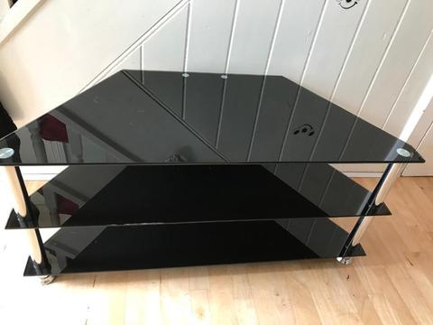 Corner Black Glass TV Stand EXCELLENT CONDITION