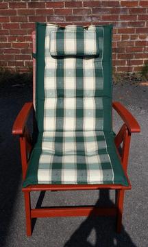 2 x Royal Craft Green checked Recliner Seat Cushion ONLY