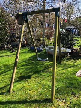 Large wooden garden swing activity toy