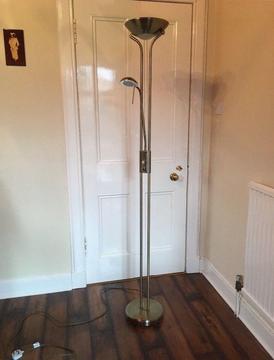 Father and son floor lamp. Antique brass