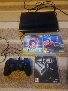 Playstation 3 (ps3)super slim console with controller & 3 games inc Black ops 2