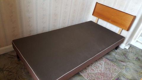 Single Vintage Bed Base plus Headboard and Mattress