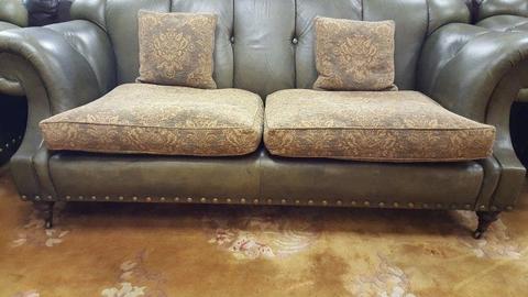 Wade Upholstery Chesterfield Leather 3 Seat & Arm Chair