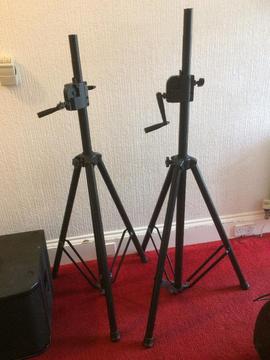 PAIR OF WIND UP SPEAKER STANDS