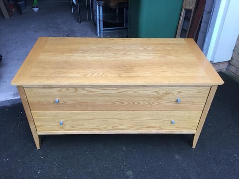 Large solid oak tv stand
