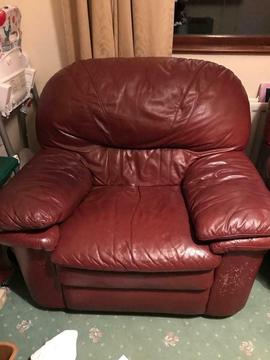 Single red leather armchair (free)