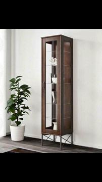 Ikea glass wood cabinet unit