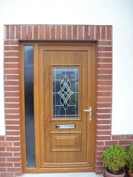 WANTED - Oak coloured PVC UPVC Door second 2nd hand door and windows for new garage build