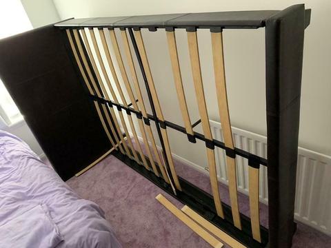 Faux leather double bed frame £30