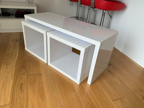 TV unit ,coffee table and two small Matching tables & computer desk