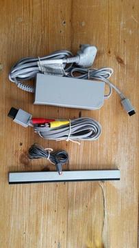 Genuine Nintendo Wii Power Supply Wires Cables UK Plug AV TV RCA Lead Sensor