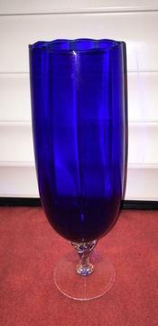 Blue Glass Vase - h: 12’’ - Excellent condition