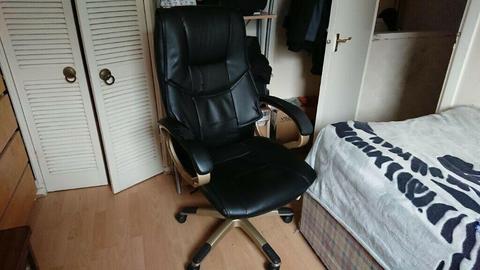 Executive Luxury High Back PU Leather Home Computer PC Office Chair in Black
