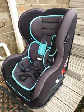 Mothercare car seat for toddlers in black and mint colour. Great condition