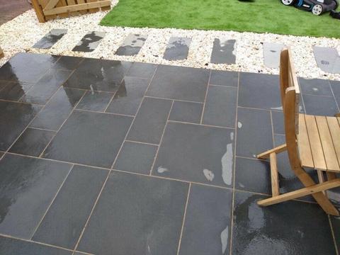 Lawnmower ,strimmer and slate tiles